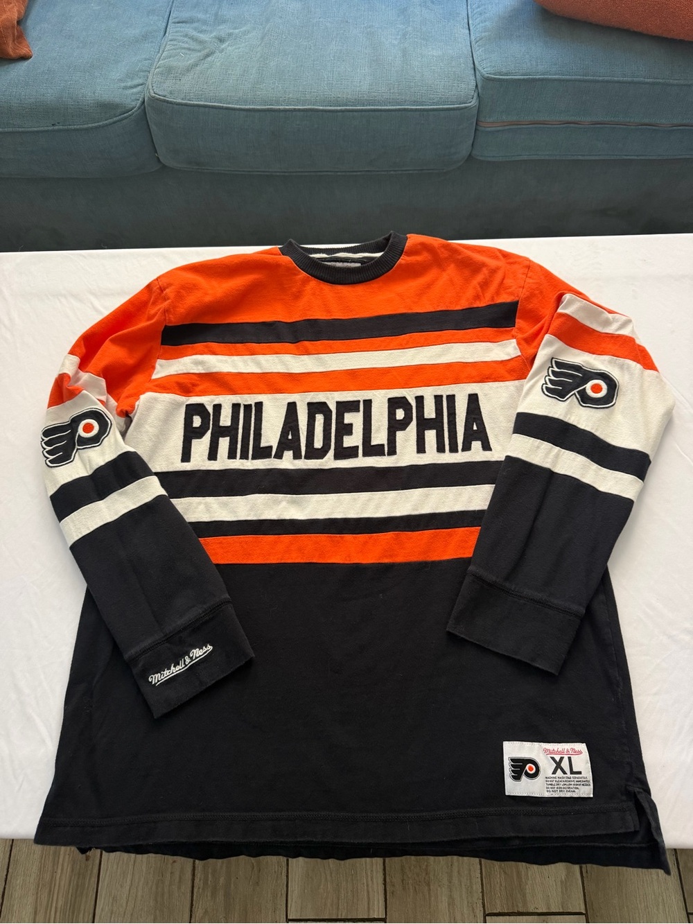 Mitchell & Ness Philadelphia Flyers NHL Vintage Hockey Long Sleeve Shirt XL